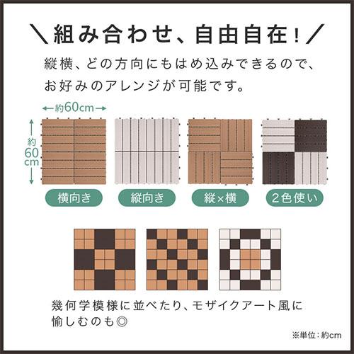 ぼん家具 ウッドデッキ 人工木 ウッドパネル 20枚 ジョイント