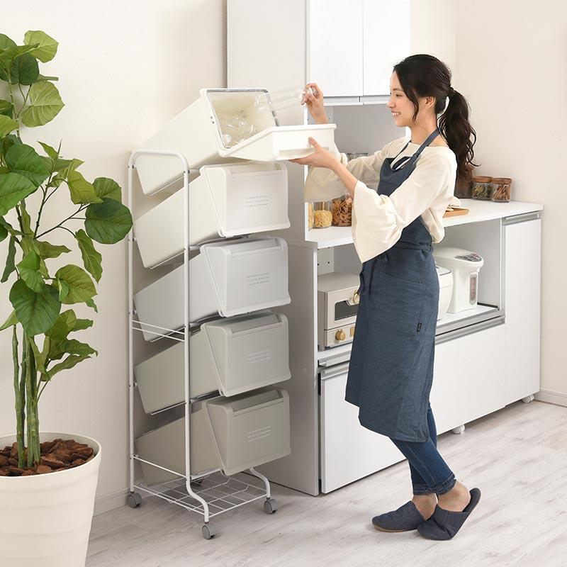 【明日引き取り限定】ダストボックス　ゴミ箱付き収納 ぼん家具 ゴミ箱 ダストボックス 分別 おしゃれ キッチン 大型 分別