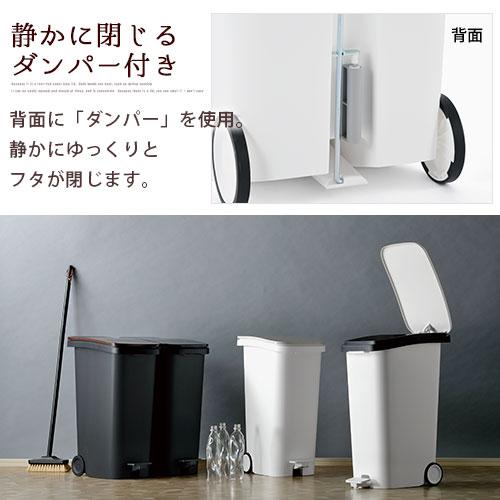 ぼん家具 リス スムース ゴミ箱 キッチン 45リットル袋対応 ふた付き