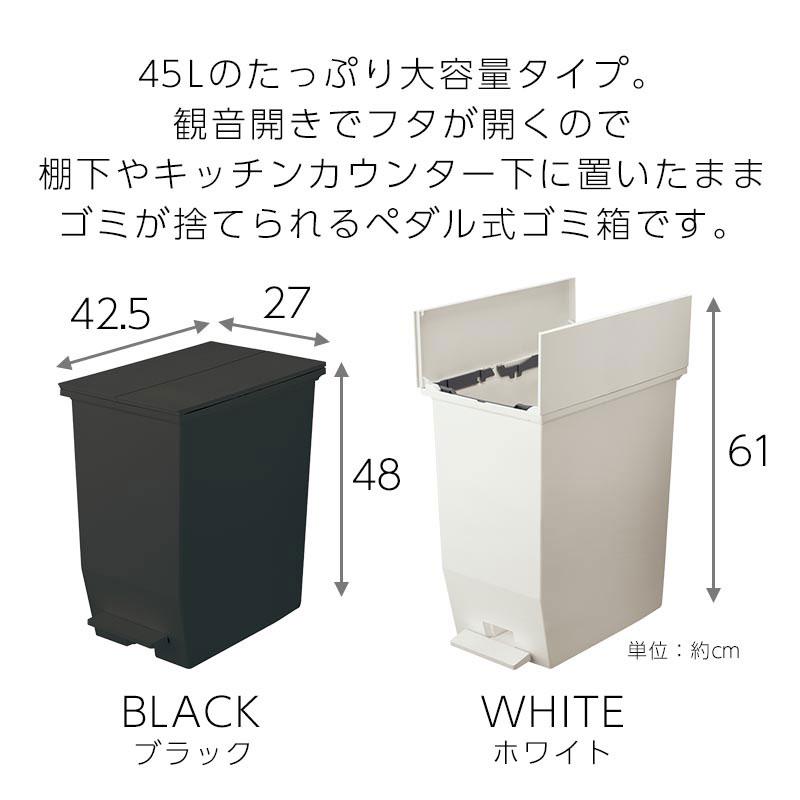 ぼん家具 分別ごみ箱 45L 2個セット ペダル式ゴミ箱 ダストボックス
