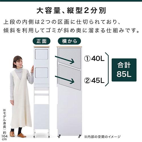 ぼん家具 ゴミ箱 ゴミ箱上 ダストボックス 分別 キッチン 45リットル