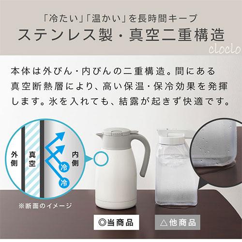 cloclo 卓上ポット 魔法瓶 保温ポット 10時間 保温保冷 1.4L