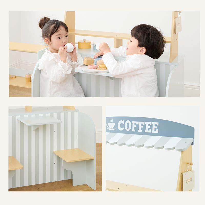 おままごと カフェ コーヒーショップ キッチン ままごと お店 おもちゃキッチン ごっこ遊び おままごとキッチン お店屋さんごっこ おもちゃ FRETTEL フレッテルの画像