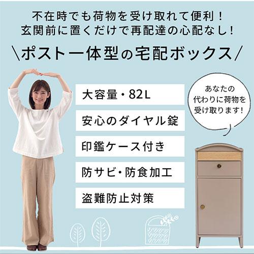 ぼん家具 宅配ボックス ポスト 郵便受け 一戸建て ポスト一体型 大容量
