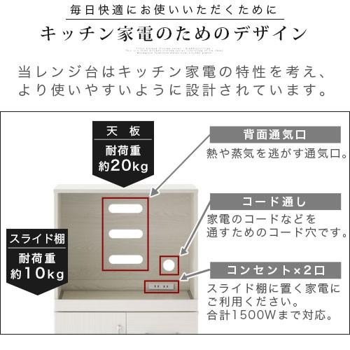 ぼん家具 レンジ台 食器棚 幅60 キッチンボード キッチン収納 おしゃれ