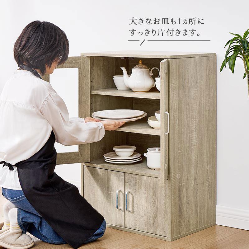 ぼん家具 【完成品】 食器棚 レンジ台 幅60cm 奥行40cm 高さ90cm