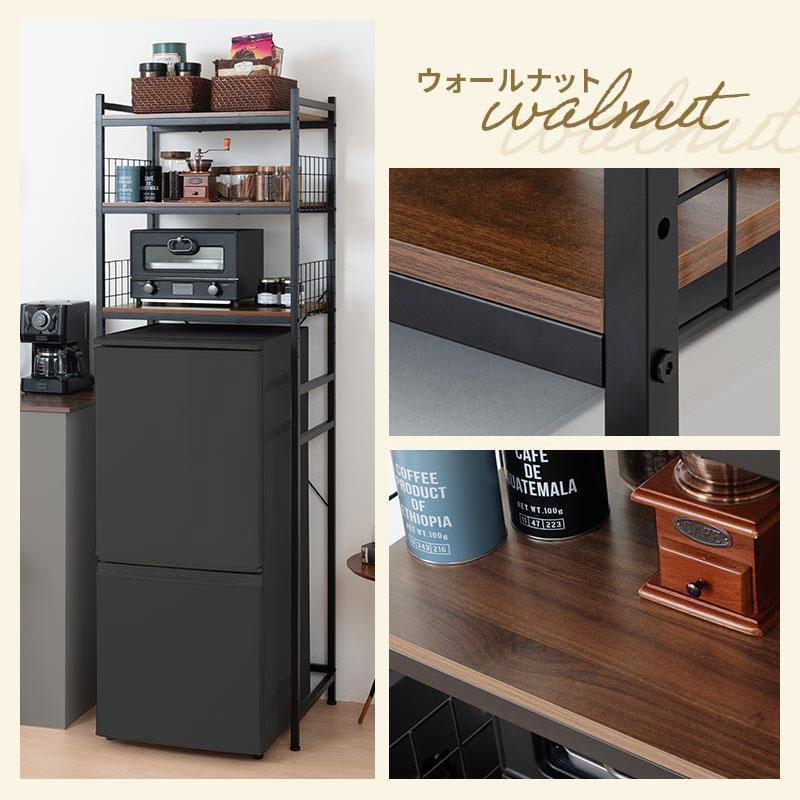 ぼん家具 【完成品設置付き】 冷蔵庫上 レンジ ラック 北欧 おしゃれ