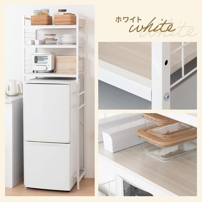 ぼん家具 【完成品設置付き】 冷蔵庫上 レンジ ラック 北欧 おしゃれ