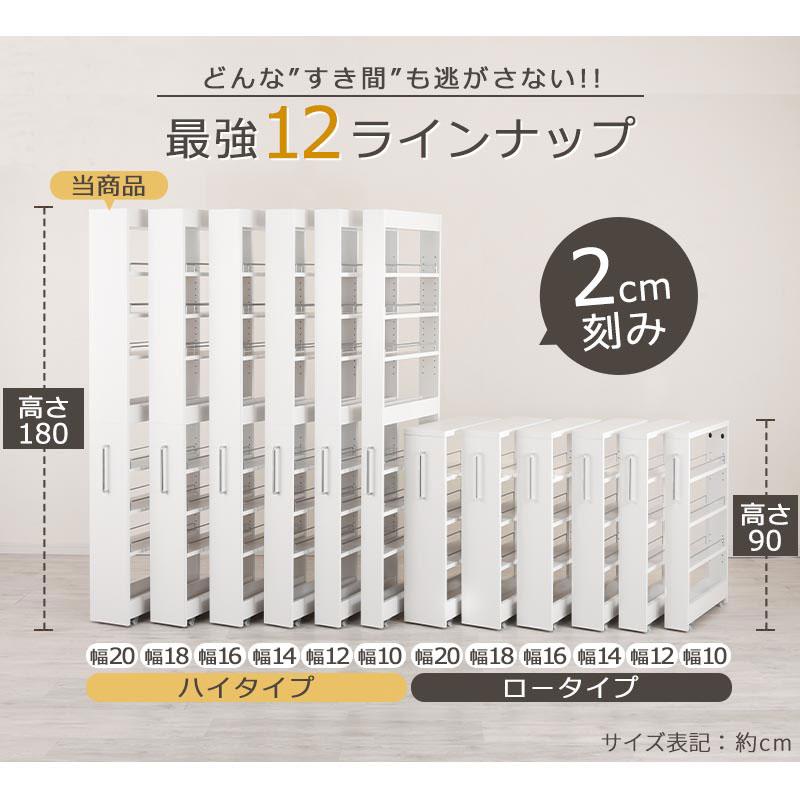 ぼん家具 キッチンラック 隙間収納 20cm スリム ラック ワゴン