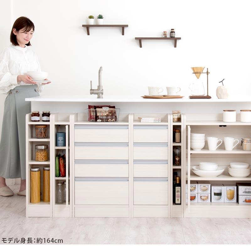 ぼん家具 キッチンカウンター オープンラック カウンター下収納