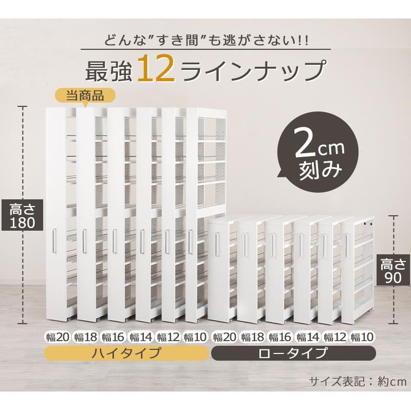 ぼん家具 キッチンラック 隙間収納 18cm スリム ラック ワゴン