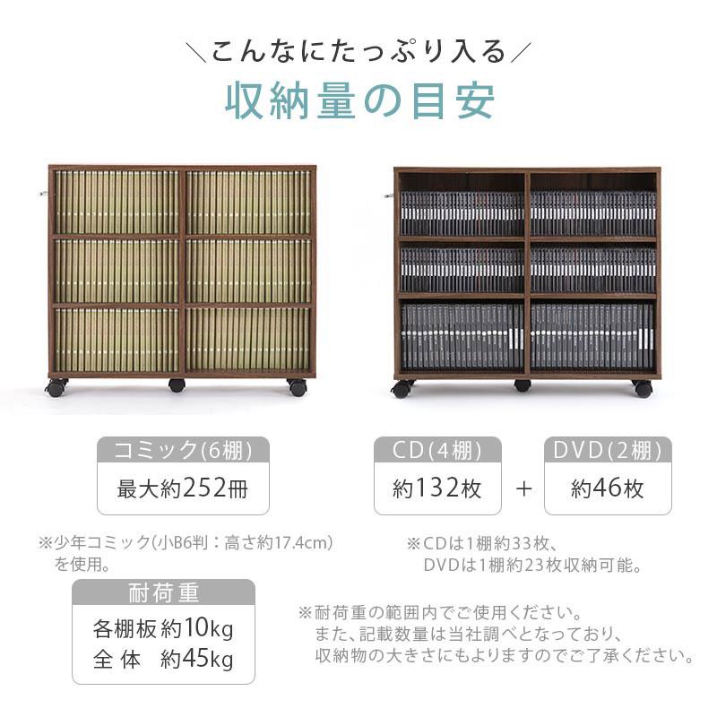 ぼん家具 本棚 押入れ収納 カラーボックス キャスター付き チェスト