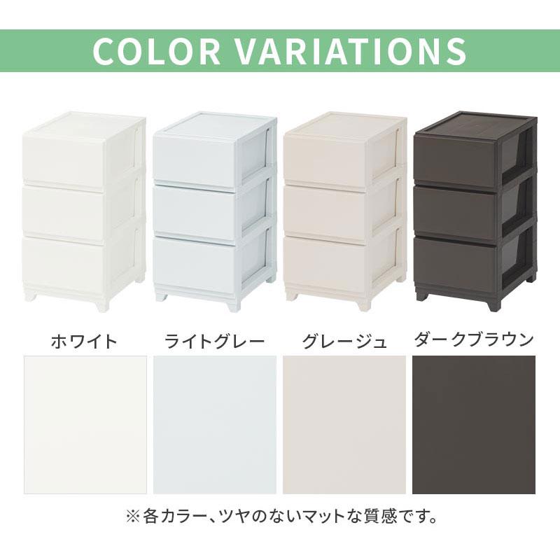 ぼん家具 チェスト スリム 3段 中が見えない プラスチックチェスト