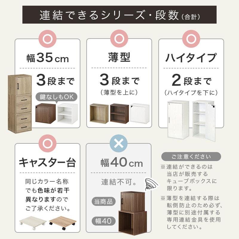 ぼん家具 キューブボックス 扉付き 鍵付き カラーボックス 2段 1段
