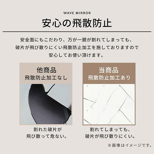 ぼん家具 鏡 壁掛け ウォールミラー ノンフレーム 姿見 飛散防止