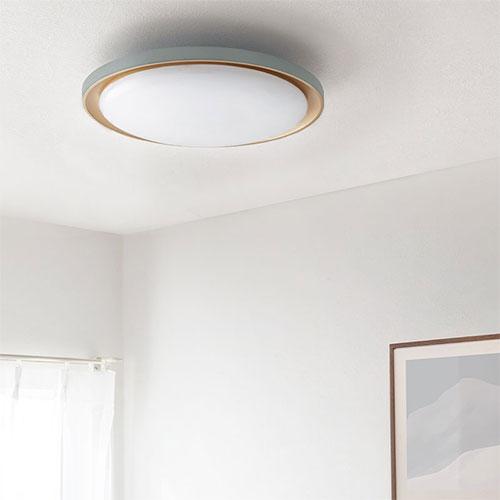 ぼん家具 led シーリングライト 調光調色 6畳 丸 ゴールド塗装 薄型