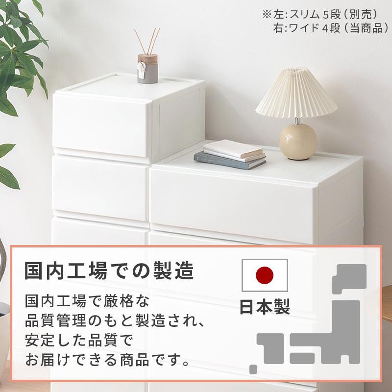 ホワイト リボン取っ手 5段チェスト 収納家具 ぼん家具 【完成品】 チェスト 壁付き ワイド 4段 中が透けない ホコリ