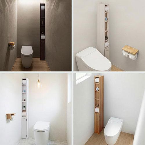 ぼん家具 トイレ 収納 トイレラック 収納棚 スリム コーナーラック