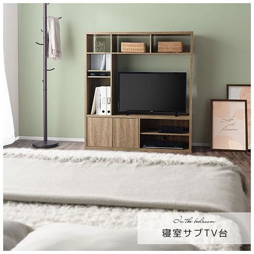 【完成品】 テレビ台 ラック スリム ハイタイプ 収納 多い TV台 ルーター収納 約 幅115 奥行29 30 高さ125 リビング ディスプレイ CD DVD コミック 本 A4 ゲーム｜kaguya｜19