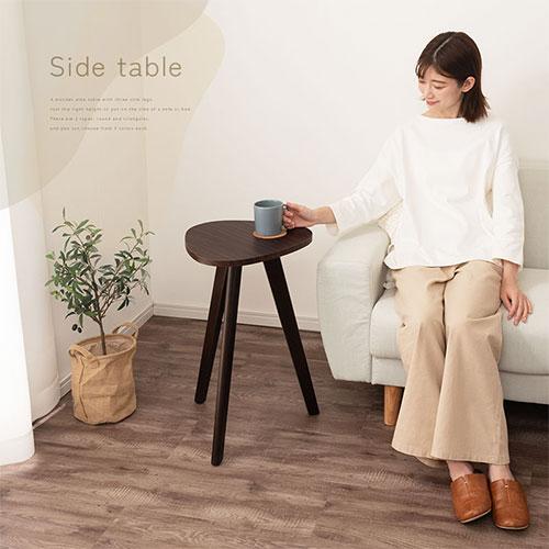 ぼん家具 【完成品設置付き】 サイドテーブル 木製 約 高さ60cm 天板