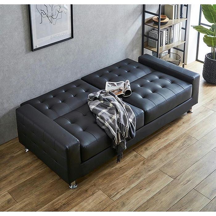 未使用　ソファベッド　W120　幅120cm セミダブル　ブラックレザー調 楽天市場】ソファベッド 幅120cm 2人掛け 二人掛け セミダブル