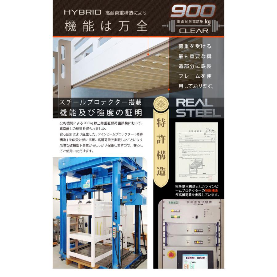 【２点セット】 耐荷重900kg Beamstructure hybrid 特許構造 安心 LED 耐震構造 大人用 業務用 頑丈 ホワイト システムベッド プロヴァンスII 【PET1053241401】(37391円)