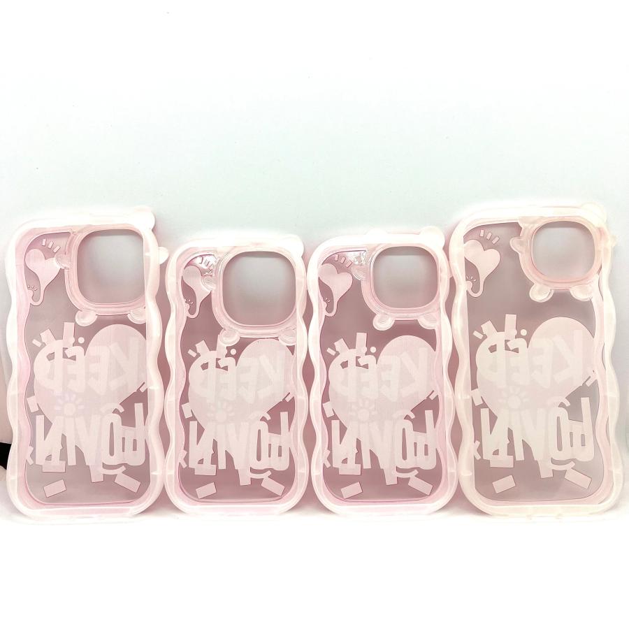 iPhone15 ケース 15 pro Pro Max plus ハート 英字 ピンク かわいい 耐衝撃 スマホケース スマホカバー｜kahana-shop｜03
