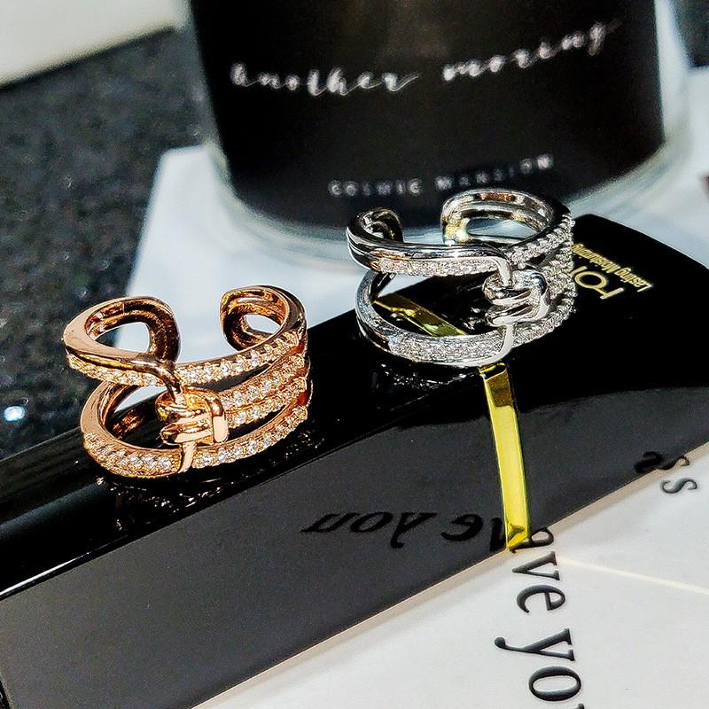 リング 指輪 幅広 太め レディース オープンリング 4連交差