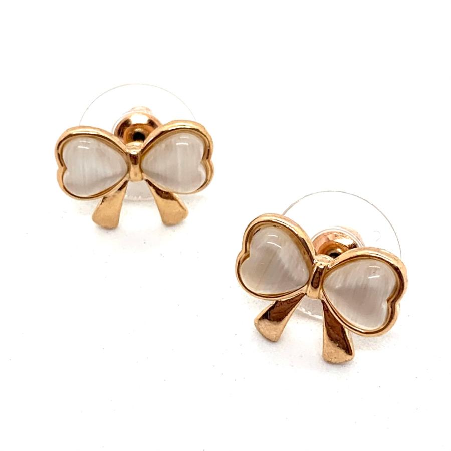 K18 型ピアス　レディース　メンズ　アクセサリー ピアス リボンモチーフ ピンクゴールド レディース アクセサリー