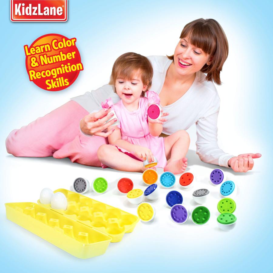 激安価格で販売 KidzlaneCount ＆ Match Egg Set - 幼児用玩具 - 未就学児童教育 色と数を認識するスキルを身に付けるおもちゃ