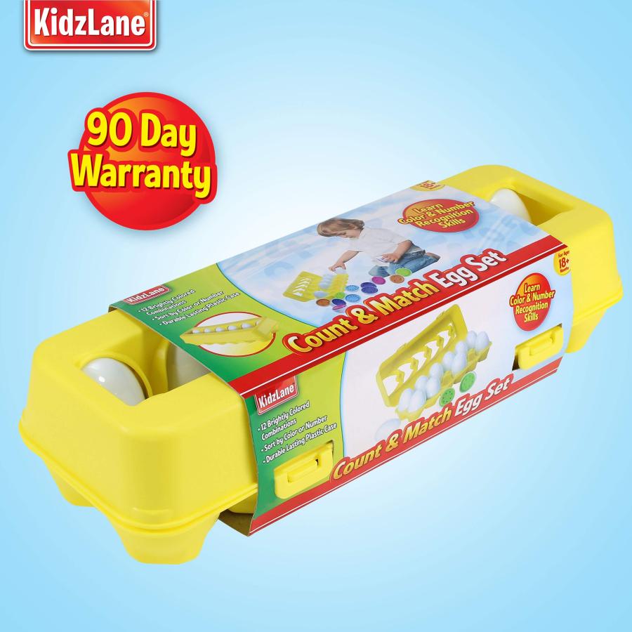 激安価格で販売 KidzlaneCount ＆ Match Egg Set - 幼児用玩具 - 未就学児童教育 色と数を認識するスキルを身に付けるおもちゃ
