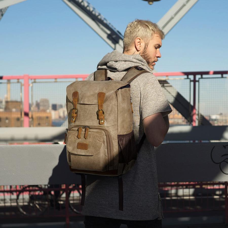 ブランド S-ZONE カメラリュック カメラバッグ バックパック 2気室 防水 大容量 一眼レフ用 撮影用品収納 防振 外出 旅行 三脚取付可 横側取り出し 【DG2163875189】(11310円)