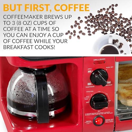 Coffee maker with toaster top