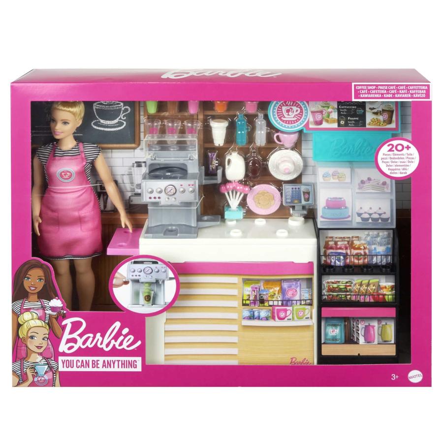 2022高い素材 バービー(Barbie) おしごとあそび バービー コーヒーショップ 着せ替え人形ドール、アクセサリーセット3歳~ GMW03並行輸入