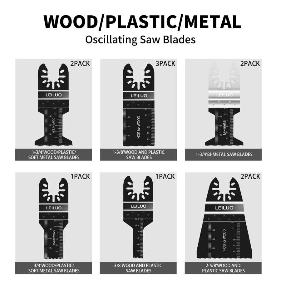 【フォロー割適用】 81 Pack Oscillating Saw Blades LEILUO Oscillating Tool Blades to Cut Metal Wood Plastic Oscillating Multitool Blades Fit Dewalt Worx Rockwell Wen Milw