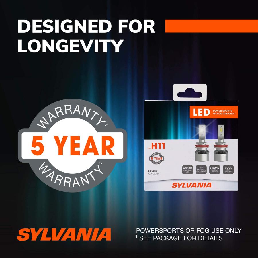 通販オンライン SYLVANIA H11 LED パワースポーツ ヘッドライト電球 オフロード用 フォグライト用 2個パック