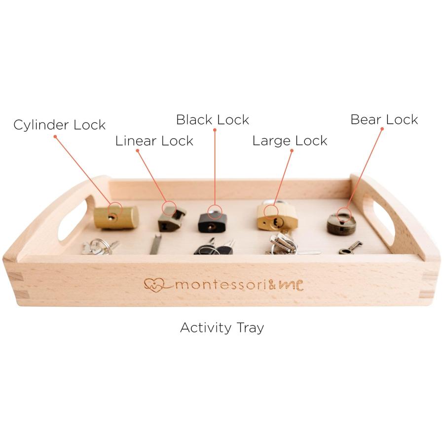 通信販売激安 モンテッソーリロックとキーのおもちゃセット - ロックセットキー - モンテッソーリ素材 - 幼児と未就学児のための木製教育玩具