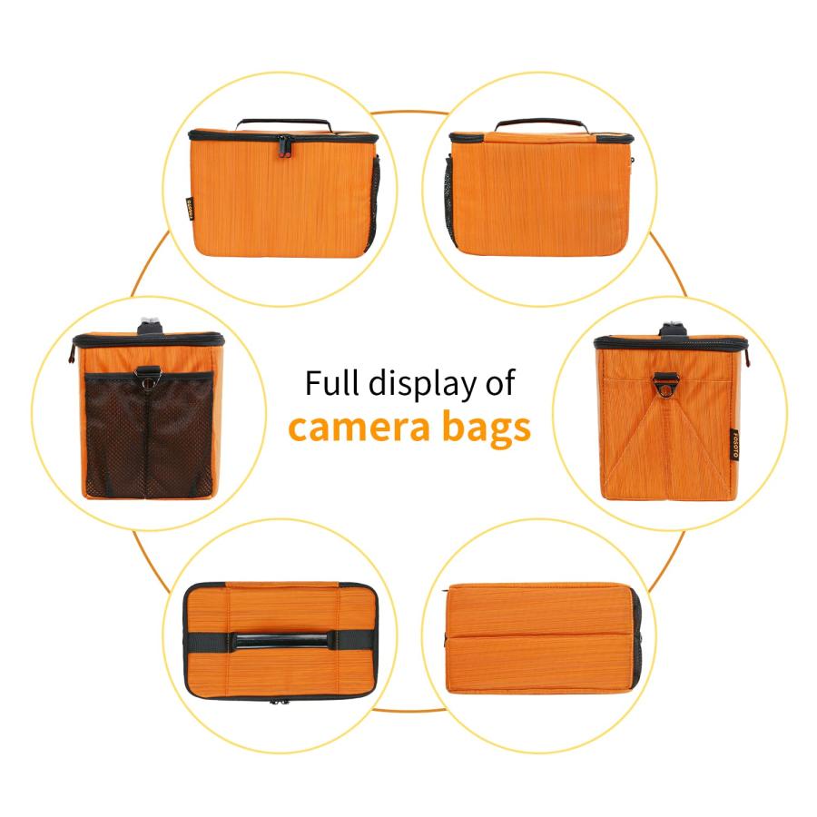 FOSOTO カメラショルダーバッグインサートカメラケース Canon 4000D 3000D 2000D 250D T6 T7 T8i