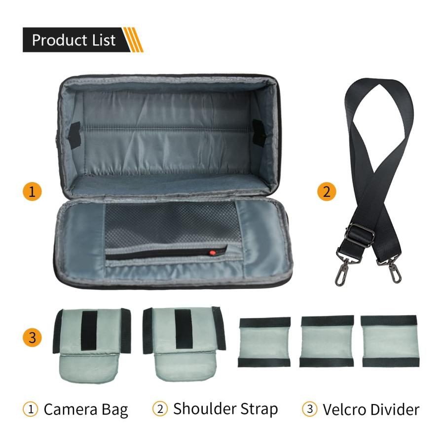 FOSOTO カメラショルダーバッグインサートカメラケース Canon 4000D 3000D 2000D 250D T6 T7 T8i