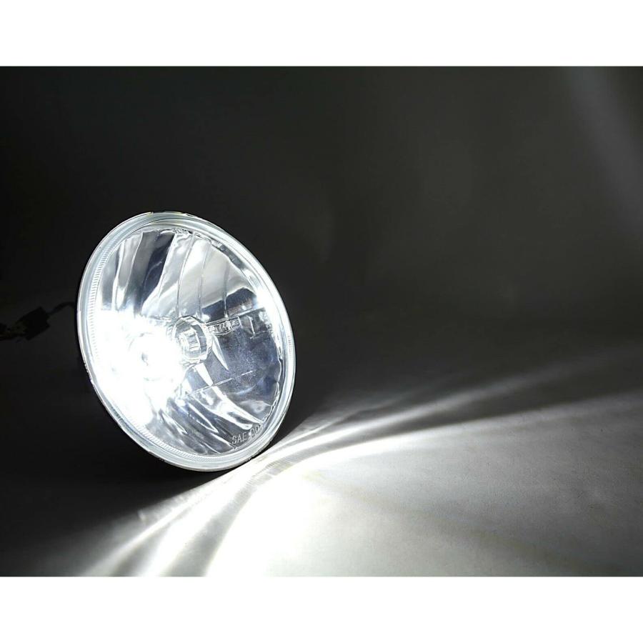 スペシャルプライス Octane Lighting 7 Inch LED Crystal Clear Glass Metal Headlight 4000 Lumens 6k H4 Light Bulb Headlamp Pair