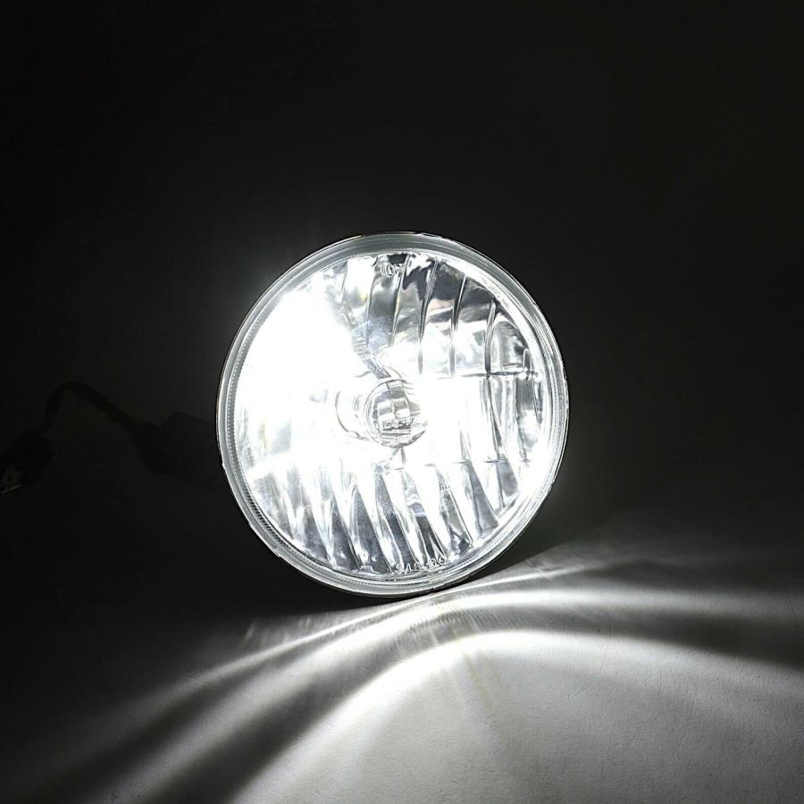 スペシャルプライス Octane Lighting 7 Inch LED Crystal Clear Glass Metal Headlight 4000 Lumens 6k H4 Light Bulb Headlamp Pair