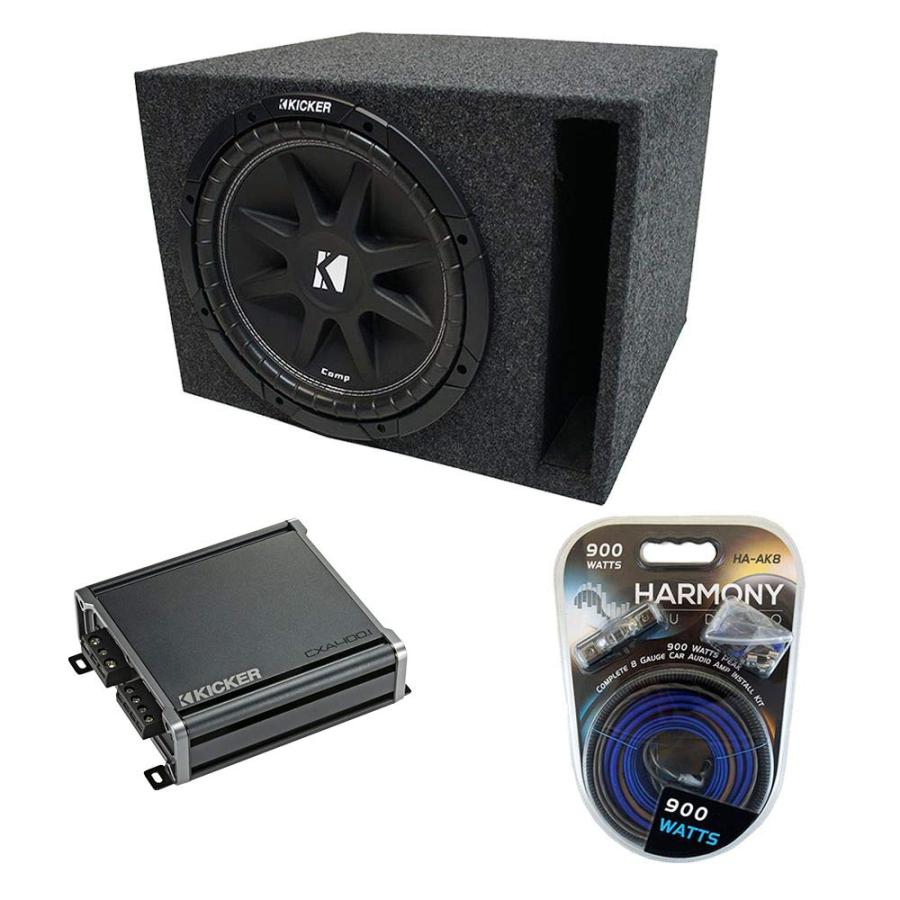 KICKER 43C124N ユニバーサルカーステレオベントポート付きバンドル シングル12インチ Comp C12搭載サブボックス