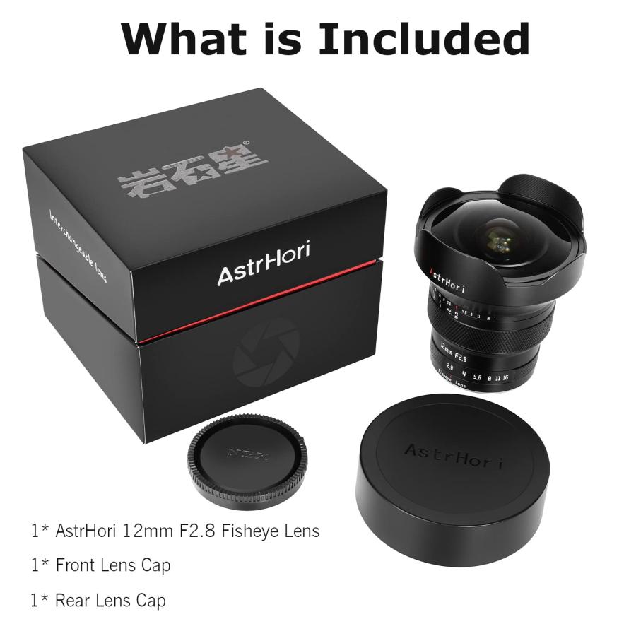 AstrHori 12mm F2.8 魚眼レンズ フルフレーム 185° の超広角 8群11枚 美しいボケ味 旅行/風景/パノラマ/夜景に適応 (Eマウント) AstrHori 12mm F2.8 魚眼レンズ フルフレーム 185° の超広角 8群11枚 美しいボケ味 旅行/風景/パノラマ/夜景に適応 (Eマウント)
