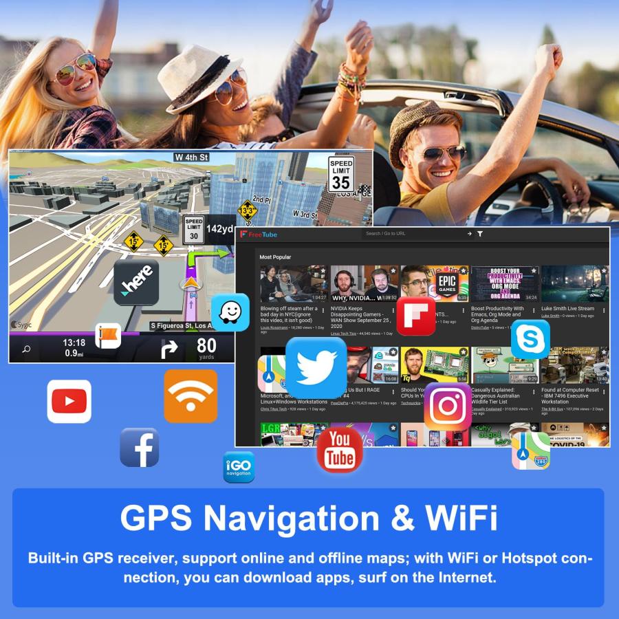 全てのアイテム Wireless CarPlay Android 11 Car Stereo for Toyota FJ Cruiser 2007-2018， 9 Inch Android Auto Car Radio with GPS Navigation， Touchscreen， Bluetooth， AHD