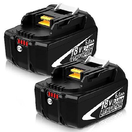 2Packs BL1860B 18 Volt 6.0Ah Replacement Battery Compatible with
