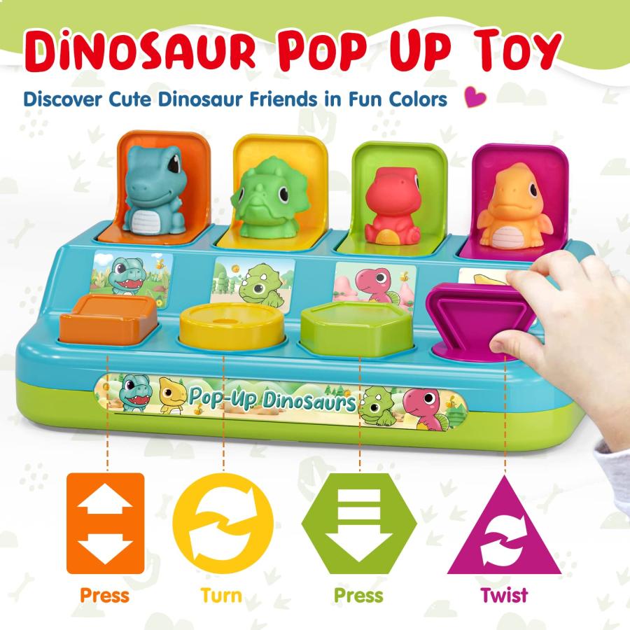 正規品・日本製 Lehoo Castle Pop Up Toys， Cause and Effect Baby Dinosaur Toys， Educational Toys for 1 Year Old Boy， Baby Girl Toys 12-18 Months， Infant Toys 6-12 Mont