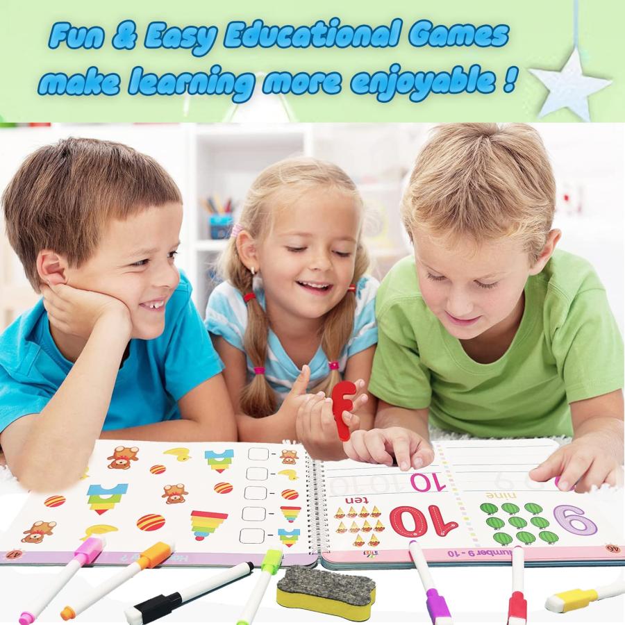 大好評発売中 Preschool Learning Activities Educational Workbook - Toddler Prek Handwriting Practice Activity Tracing Toys Montessori Busy Book for Kids， Autism Lea