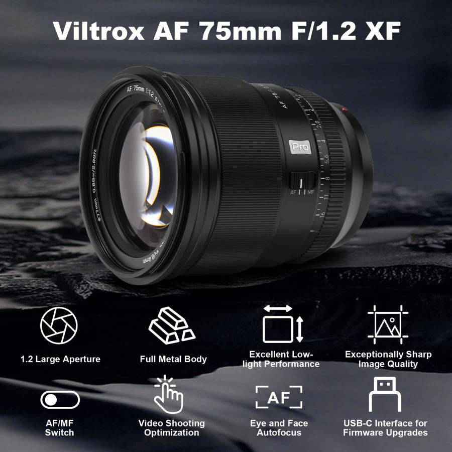 VILTROX 75mm f1.2 F/1.2 Fuji X Mount PRO APS-C プライム