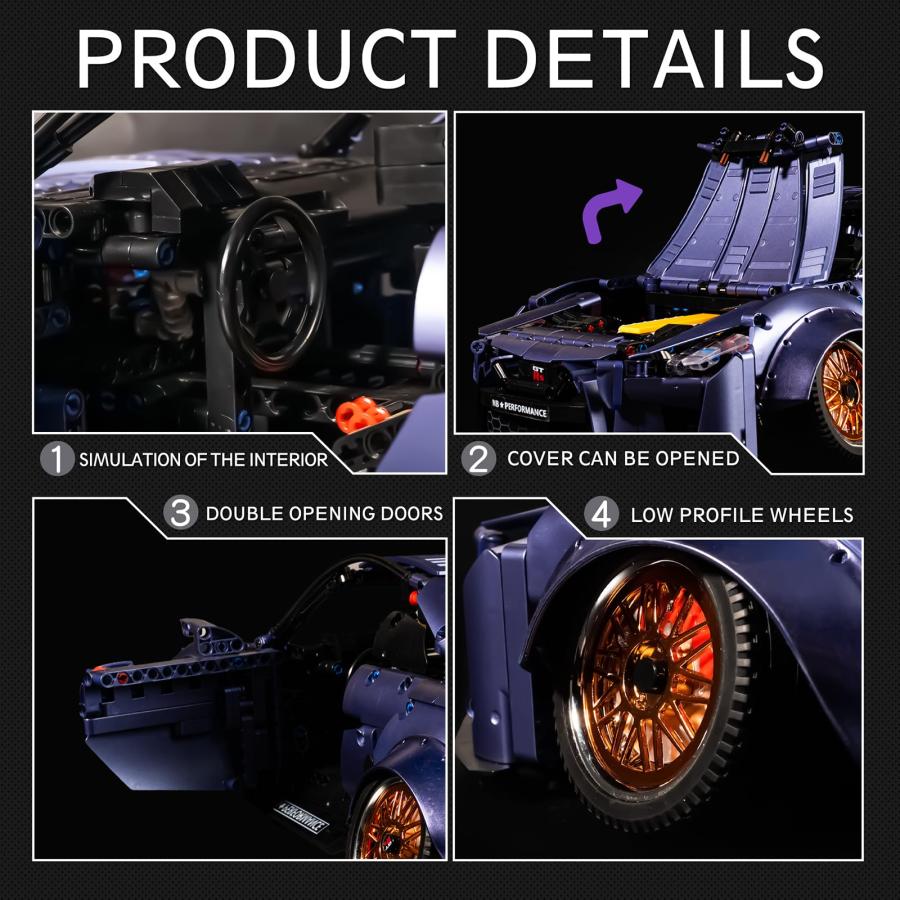 新作マット・カーペット ZYLEGEN GTR スーパースポーツカー MOC ビルディングブロックキット 組み立ておもちゃ 1:10スケール レースカー(2389個)並行輸入 【J2410085417】(12597円)