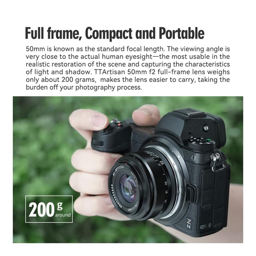 人気ブラドン TTArtisan 50mm F2 Full Frame Large Aperture Manual Portrait Lens for Panasonic for Olympus M4/3 MFT Mount Camera EPL1 EPL2 EPL3 EM10II EM10III G1 G2 G